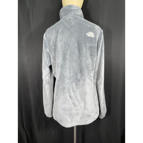 Osito Woman's North Face Jacket, Gray Soft Fleece, Cozy Zip Up, Med Turtleneck - Picture 3 of 6